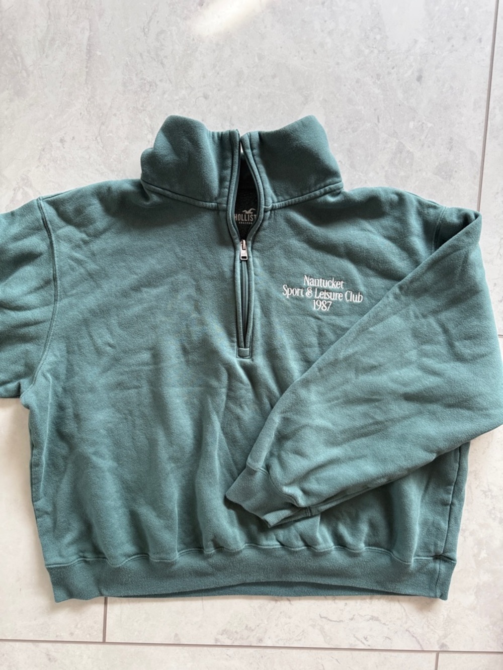 Hollister green 1/4 Zip Nantucket Sport & Leisure Pullover size large